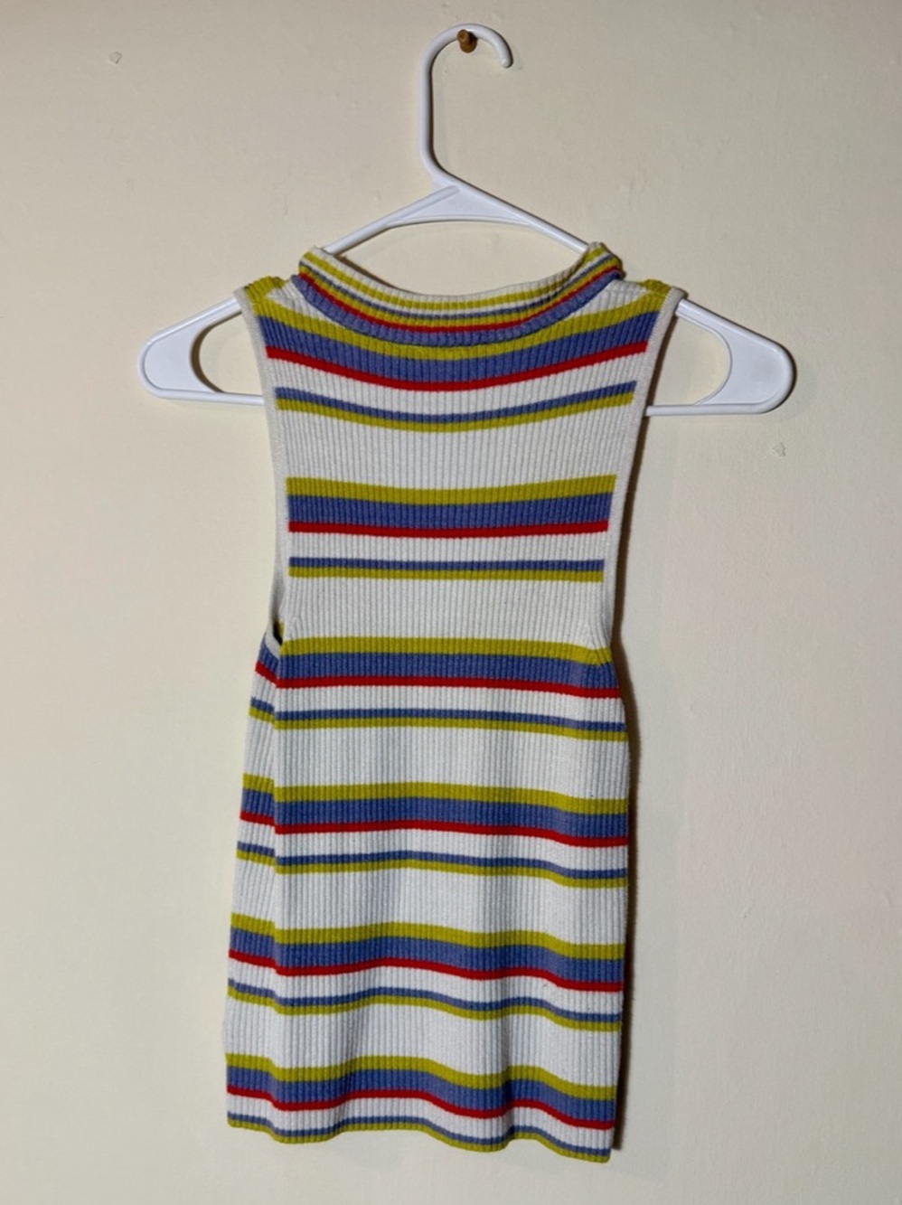 Moth Anthropologie Striped Ribbed Mock Neck Sleeveless Sweater Size Small - Picture 3 of 7